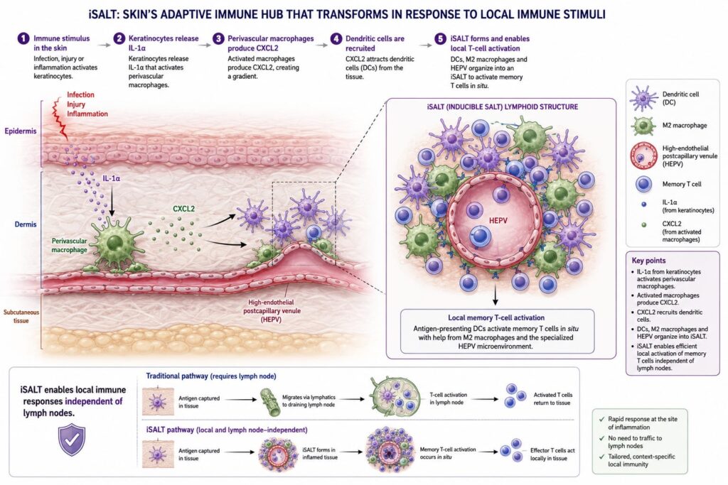iSALT - Skin's Adaptive Immune Hub That Transforms in Response To Local Immune Stimuli